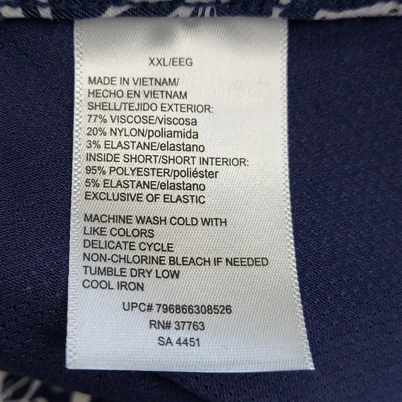 *๐ Rafaella Comfortable Stretchy Skort Mediterranean Blue Floral, Size XXL, NEW - Picture 7 of 9